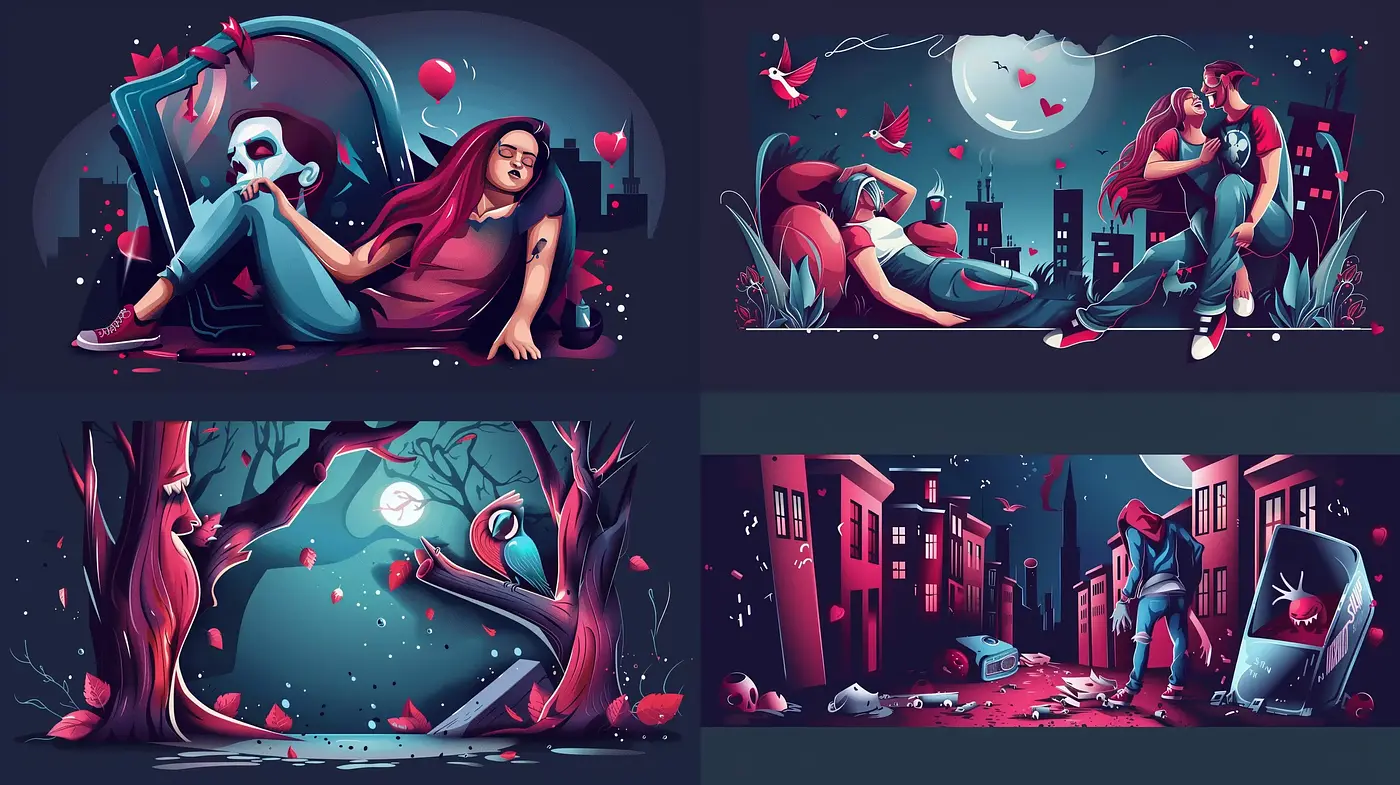 Surreal Nighttime Urban Dreamscapes with Cinematic Neon Overtones - Midjourney sref style