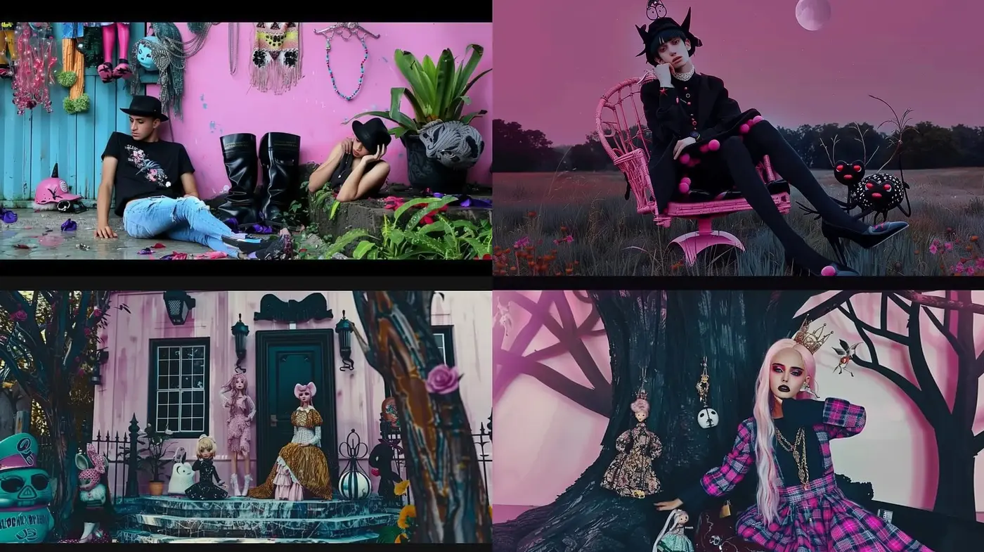 Whimsical Gothic Reverie: A Fusion of Dreamlike Fantasy and Dark Elegance - Midjourney sref style