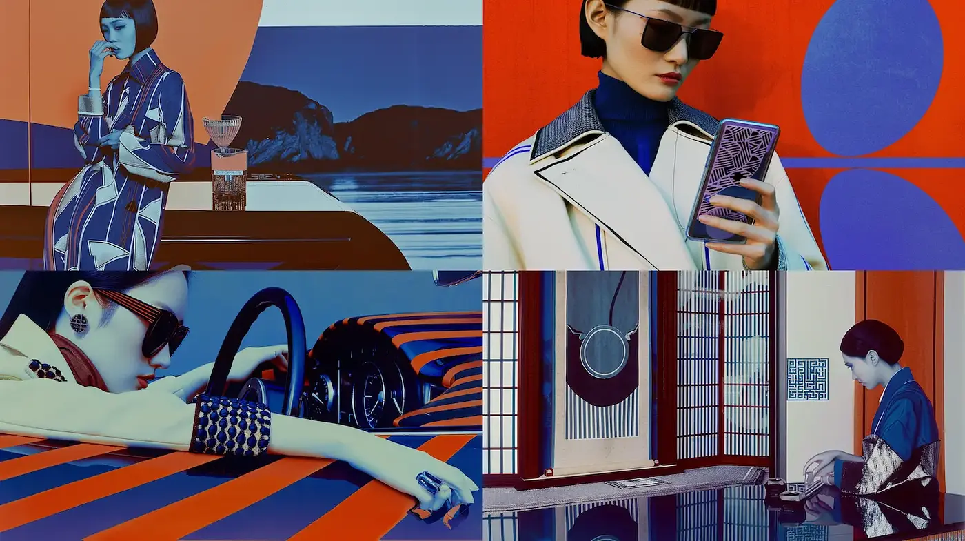 Futuristic Vintage Aesthetic with an Avant-Garde Influence - Midjourney sref style