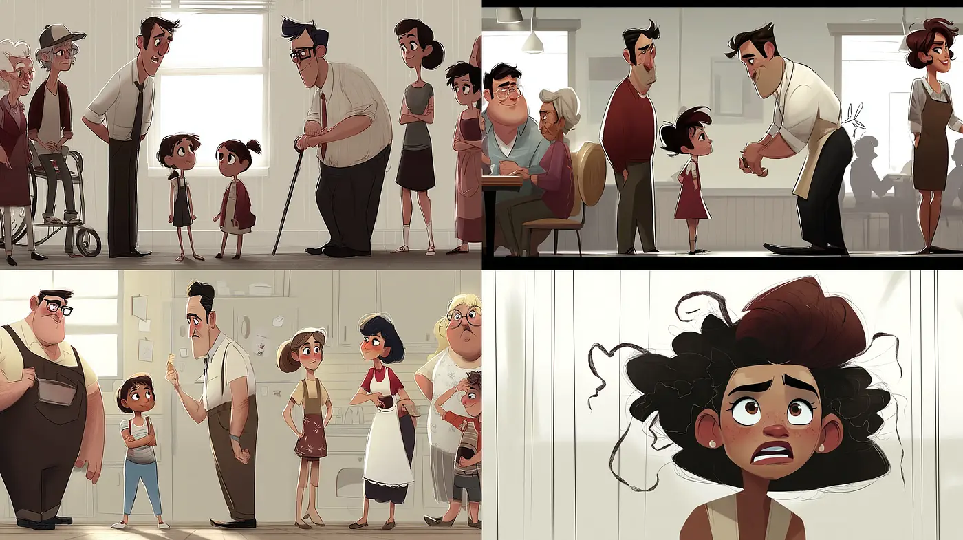 Whimsical Yet Emotionally Resonant Animated Folk Art Style with Character-driven Narratives - Midjourney sref style