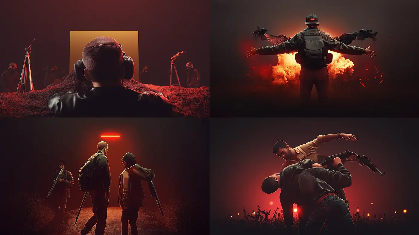 Eerie Cinematic Tableaus with a Dystopian Ambiance - Midjourney sref style