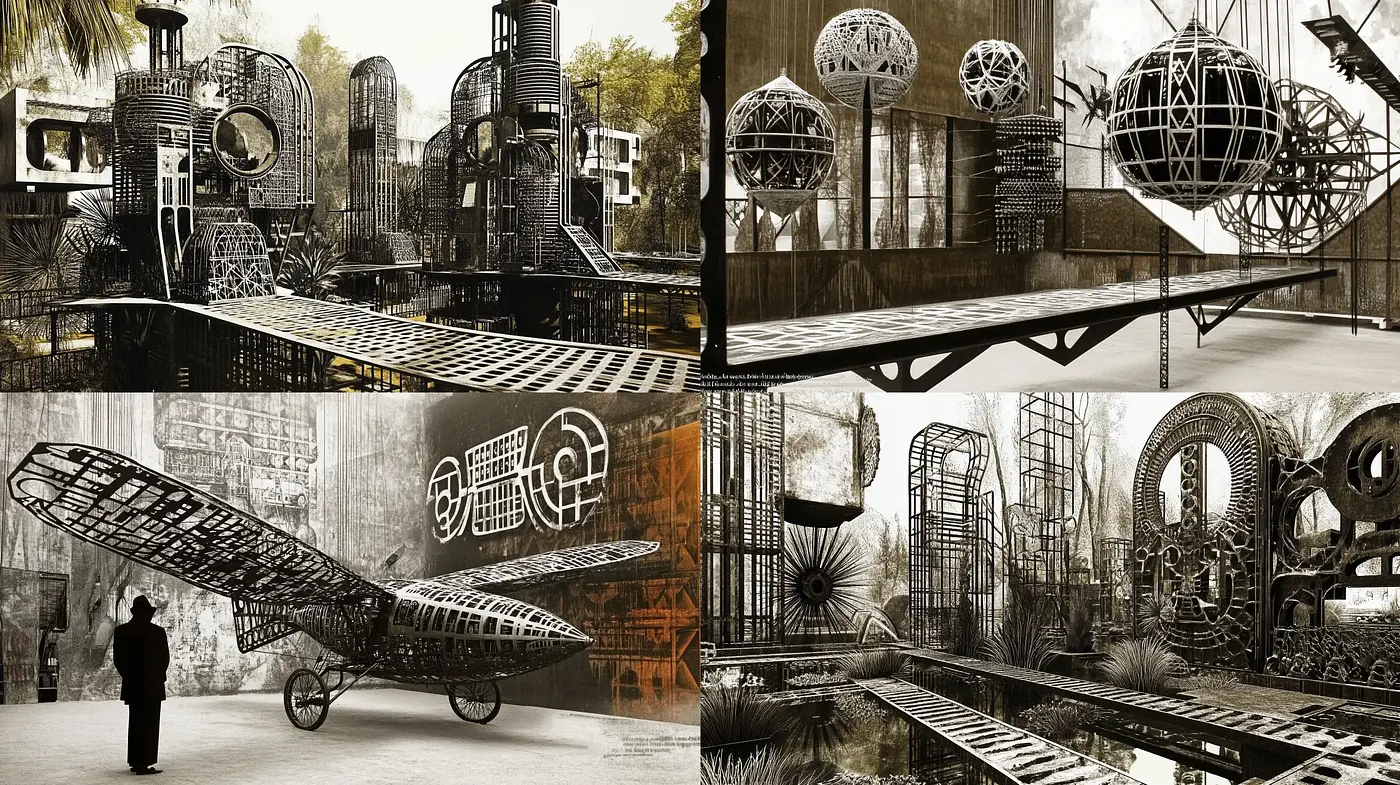 Industrial Reverie: Sepia-Toned Mechanical Dreamscapes - Midjourney sref style