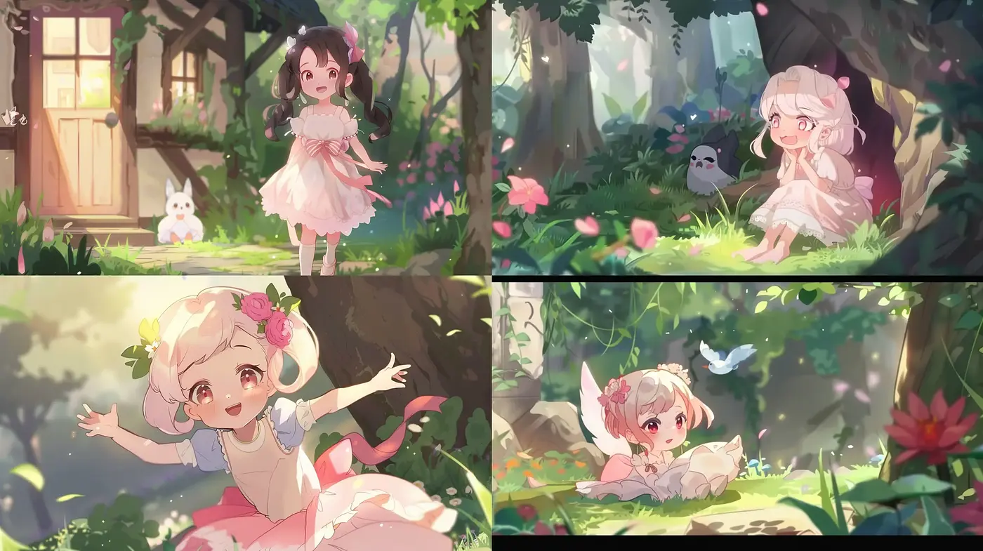 Enchanted Pastel Dreamscape: A Whimsical Anime-Inspired Illustration Style - Midjourney sref style