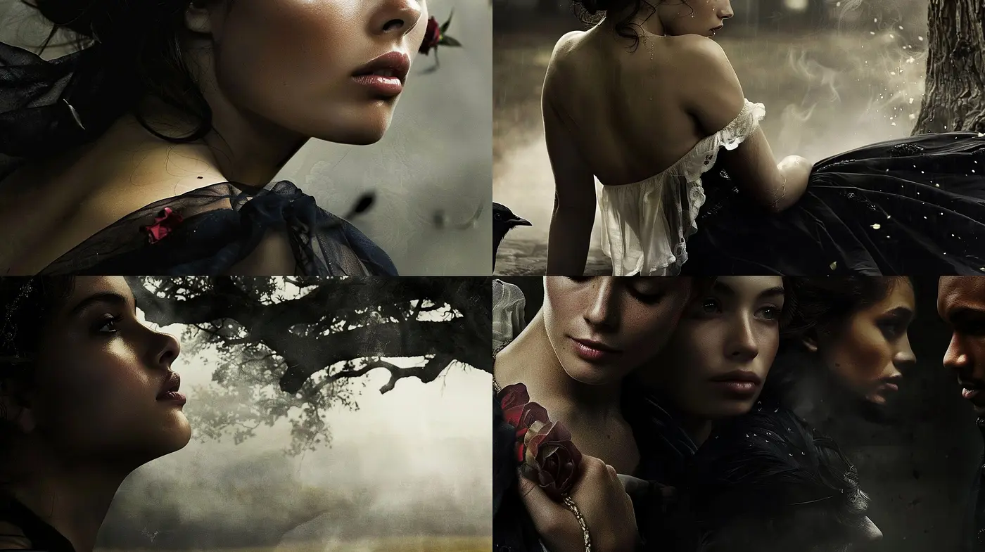 Ethereal Elegance in Monochromatic Hues: A Medley of Dreamlike Imagery - Midjourney sref style