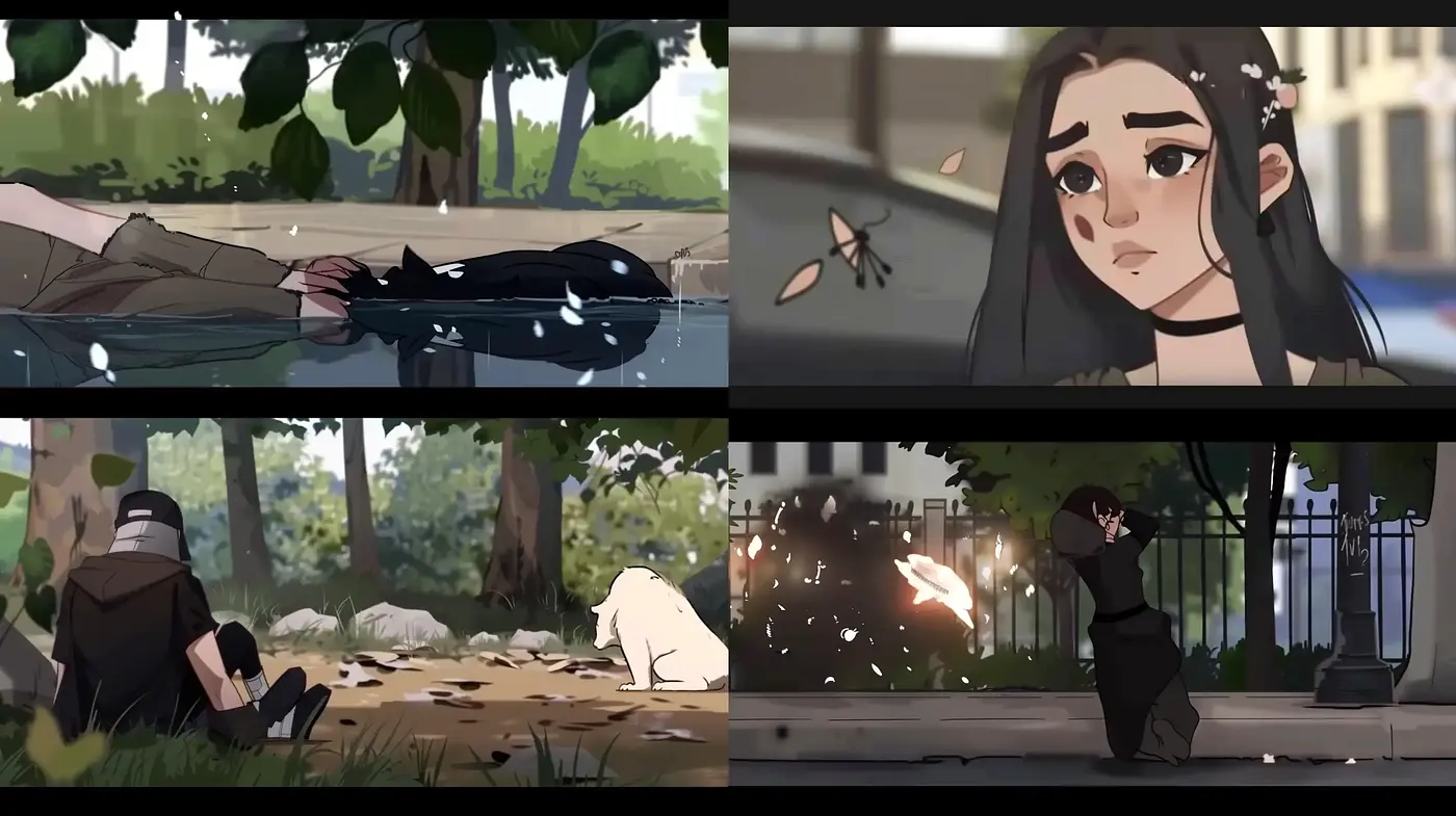 Contemporary Digital Storytelling with a Pensive Anime Influence - Midjourney sref style