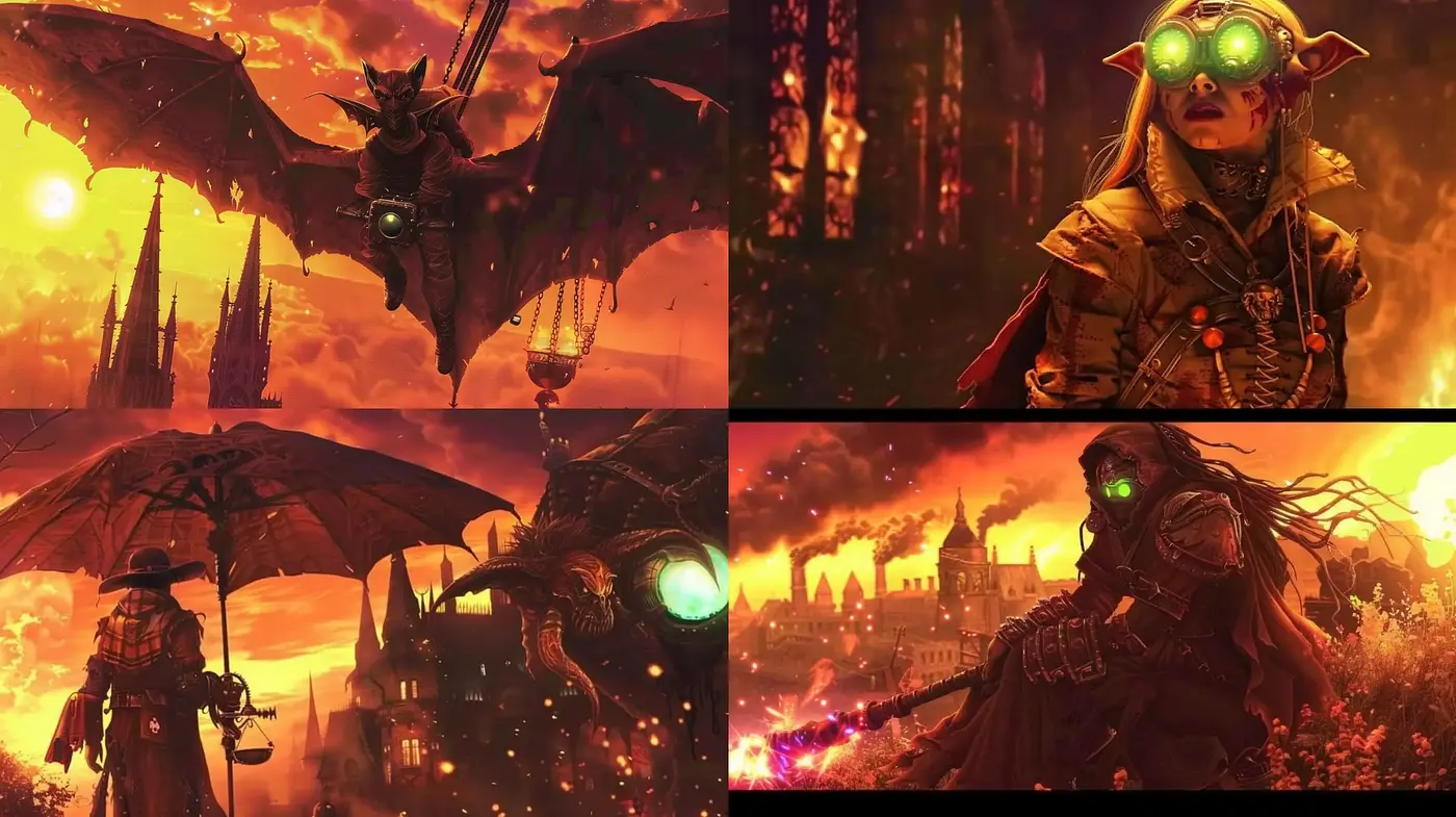 Dystopian Steampunk Sunset: An Homage to Sepia-Toned Imaginaries - Midjourney sref style
