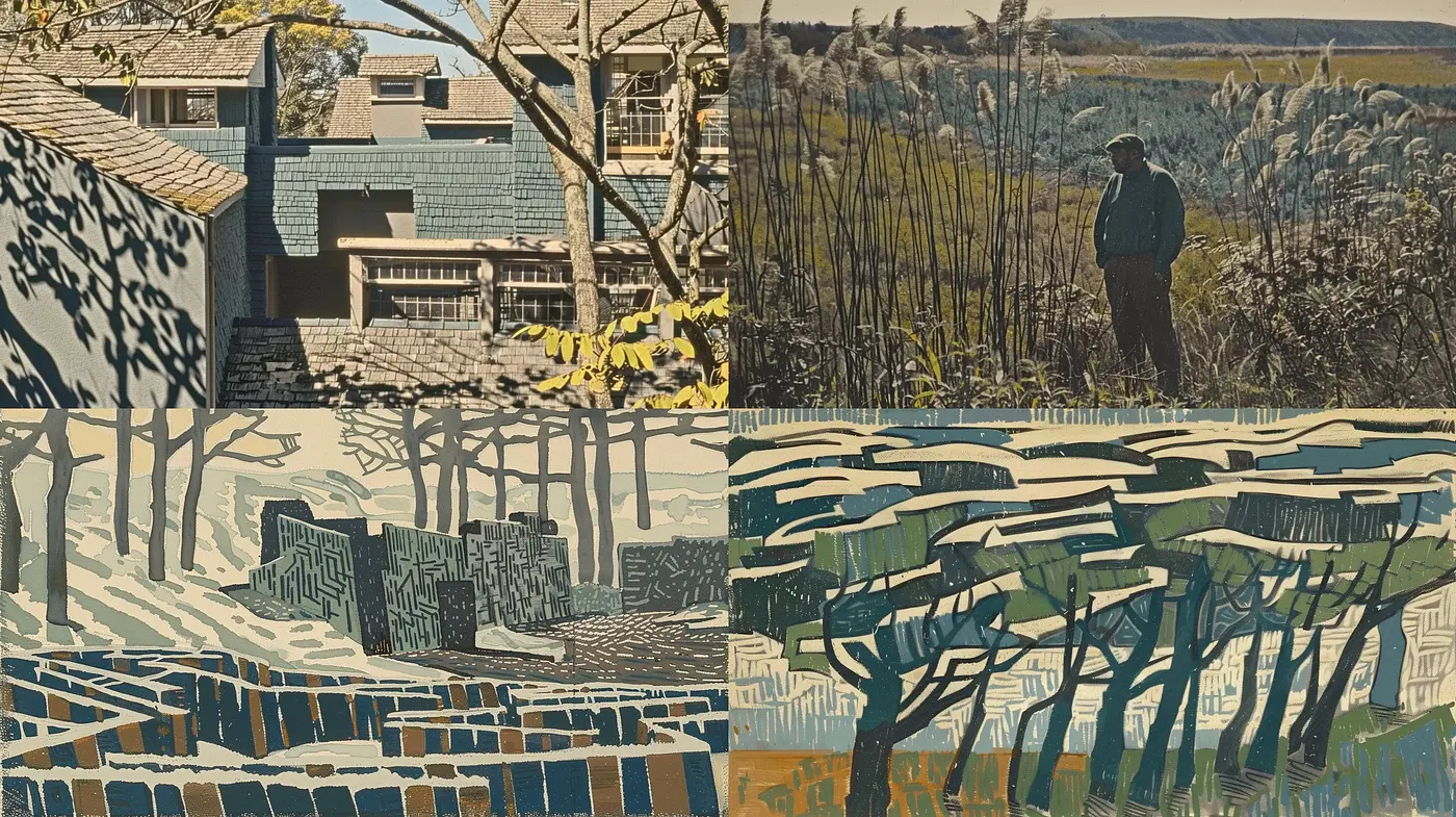 Consistent Vintage Woodblock Print Aesthetics with Earthy Tonal Harmony - Midjourney sref style
