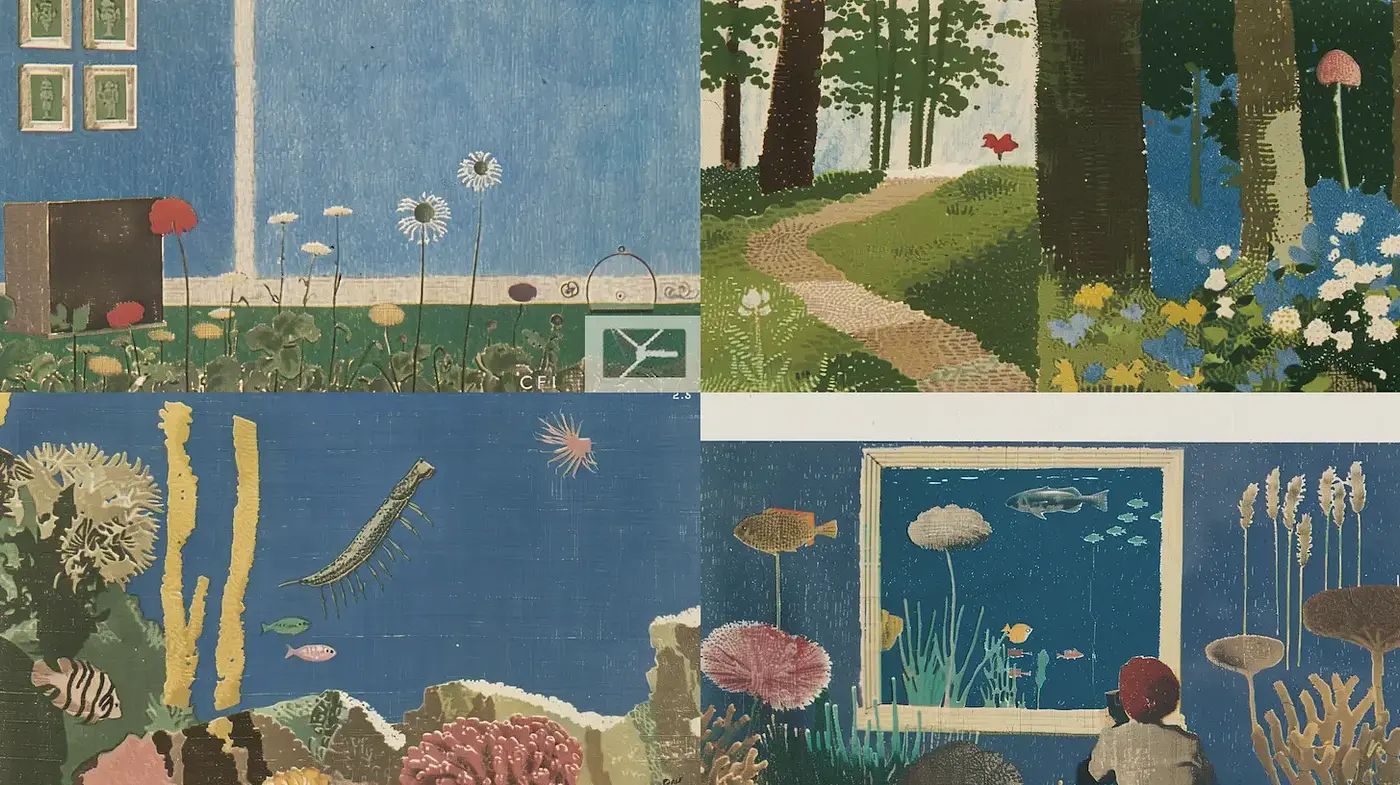 Whimsical and Dreamlike Imagery Evoking Nature and Nostalgia - Midjourney sref style