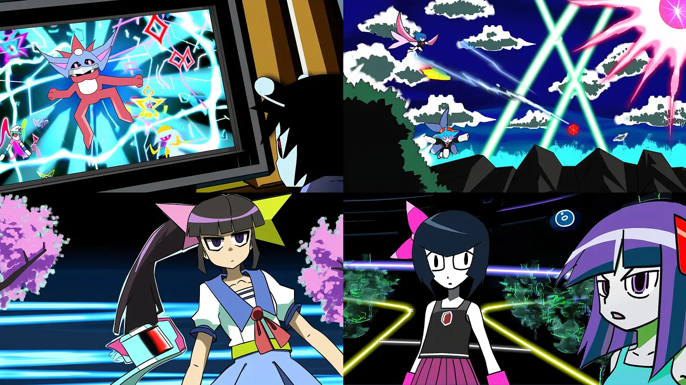 Vibrant Anime-Inspired Digital Illustrations with a Futuristic Glow - Midjourney sref style