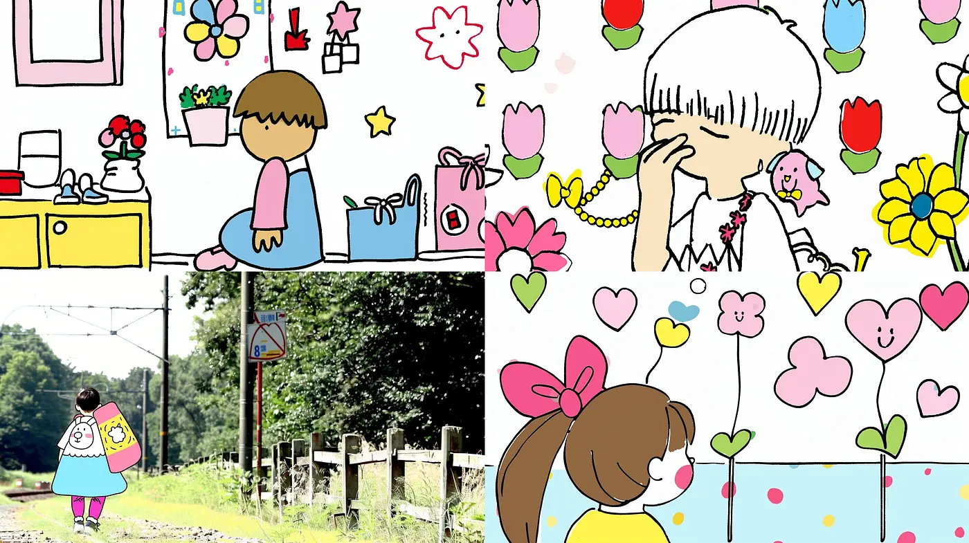 Simplified Joy - A Fusion of Childlike Wonder and Colorful Minimalism in Digital Art - Midjourney sref style
