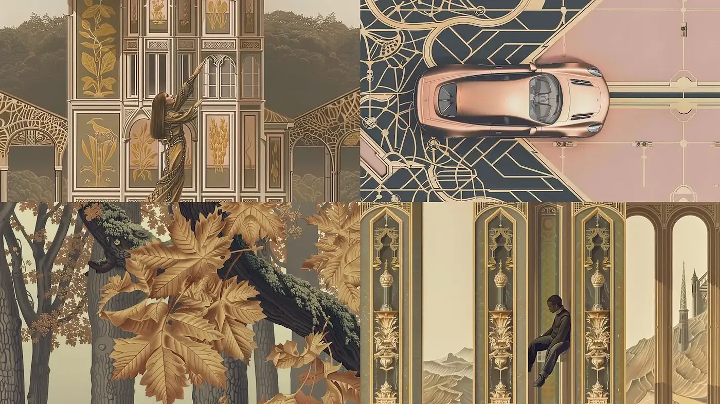 Elegant stylistic harmony with Art Nouveau nuances - Midjourney sref style