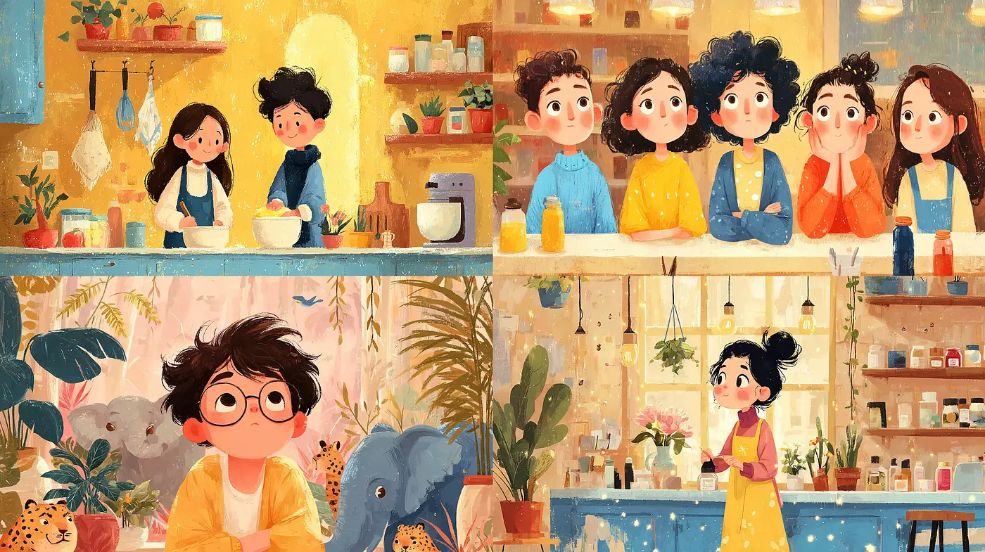Charming and Whimsical Illustrations Infused with Playful Energy - Midjourney sref style
