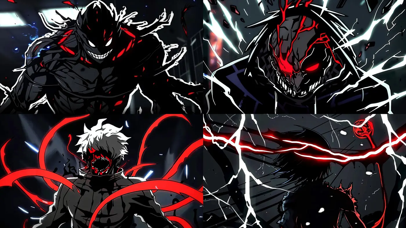 Dynamic Contrast in Stylized Dark Vigor: An Artistic Fusion of Intensity and Shadow - Midjourney sref style