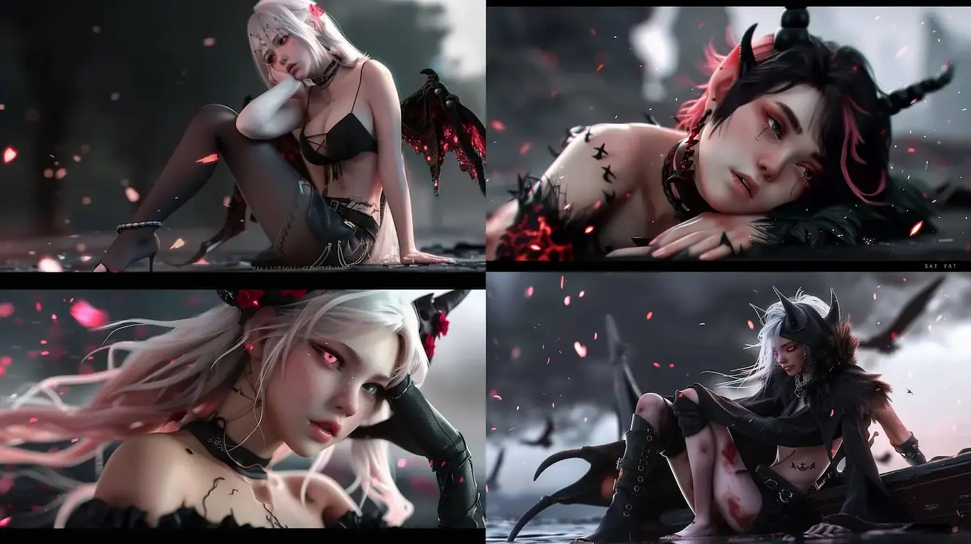 Dark Fantasy with Ethereal Elegance and Intricate Details - Midjourney sref style