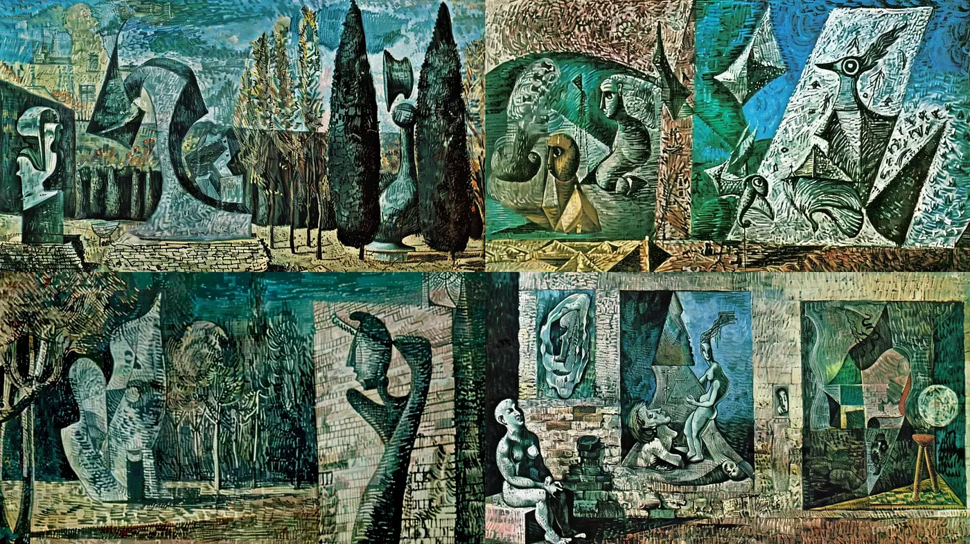 Abstract Textural Syncopation in Achromatic Tones: A Study of Style Consistency - Midjourney sref style