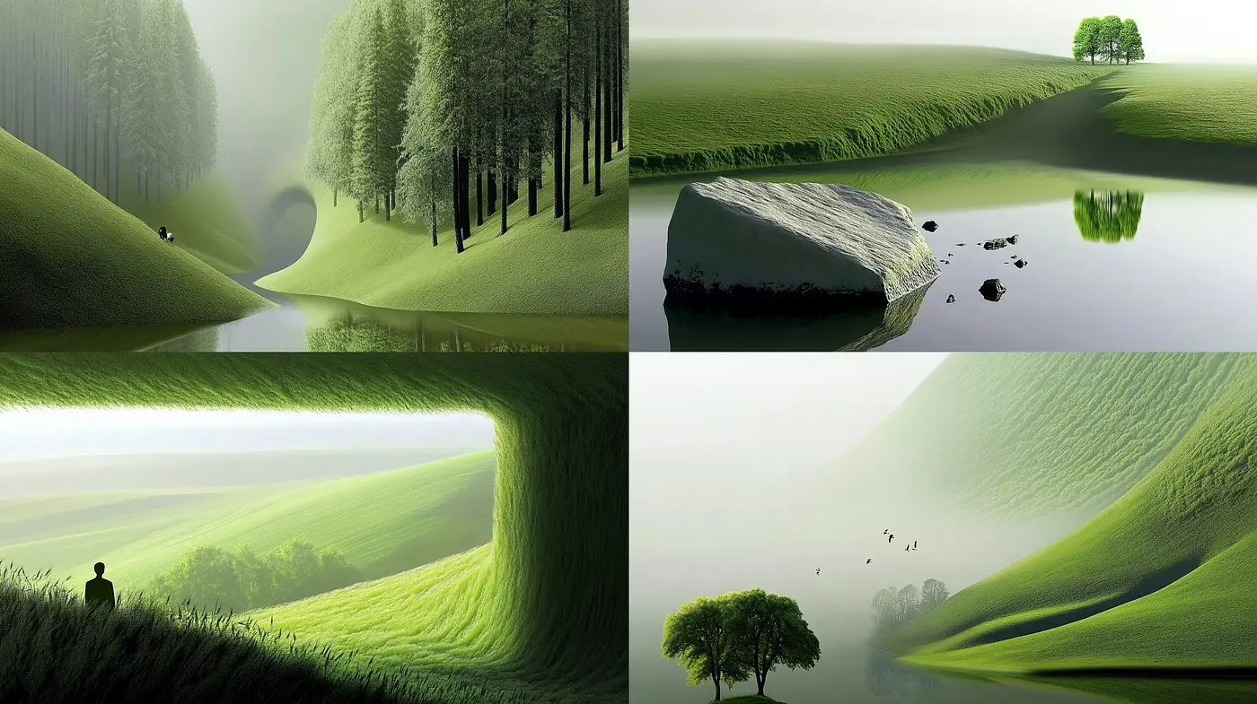 Ethereal Verdant Dreamscapes: A Homage to Tranquil Pastoral Serenity - Midjourney sref style