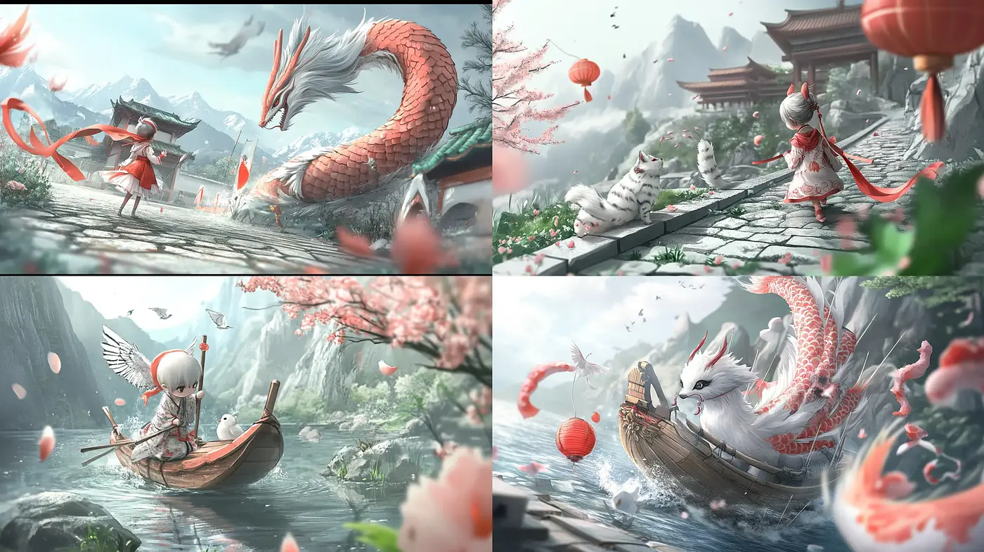 Ethereal Eastern Fantasy: A Consistent Vision of Serenity and Myth - Midjourney sref style