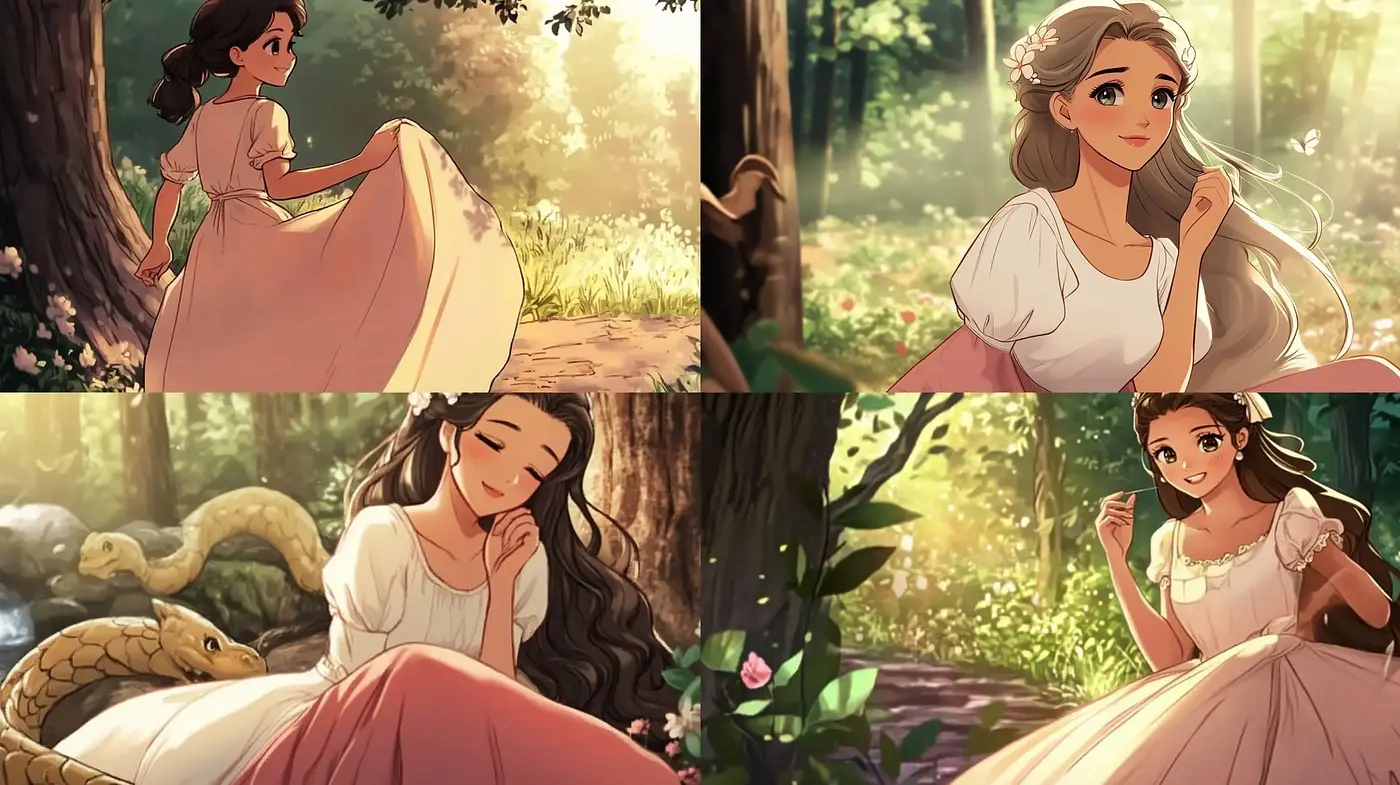Enchanted Forest Light: Whimsical Storybook Illustration Harmony - Midjourney sref style