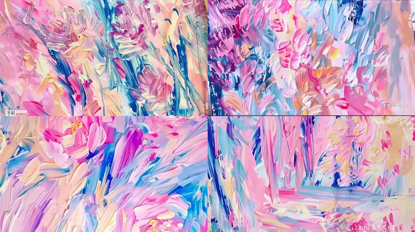 Lush, expressive pastel abstraction with romantic undertones - Midjourney sref style