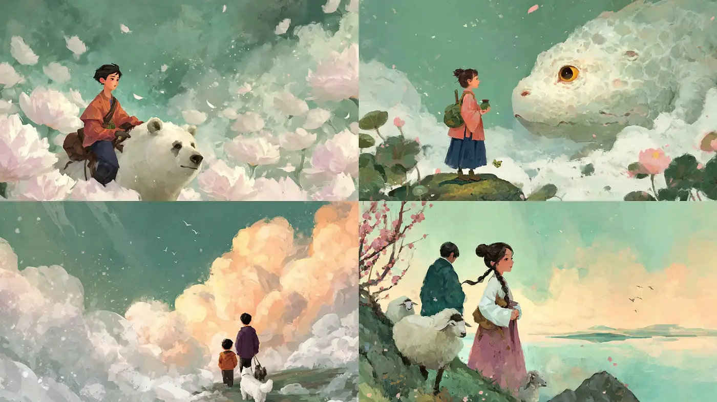 Whimsical and Dreamlike Illustrations with a Touch of Fantasy - Midjourney sref style