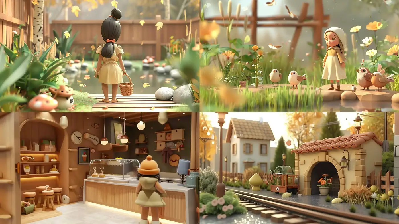 Whimsical Storybook Illustration with Warm Pastel Tones - Midjourney sref style