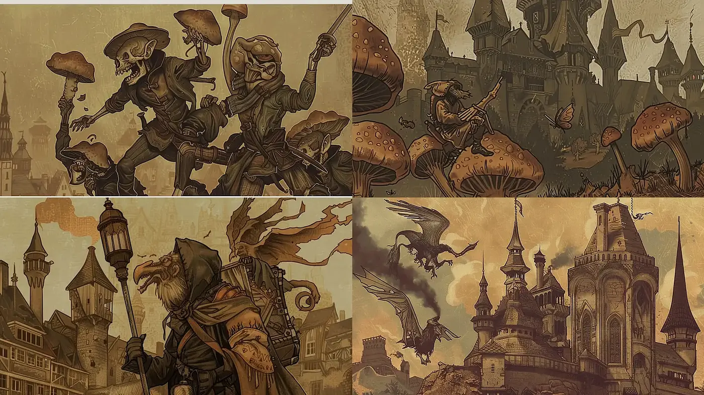 Whimsical fantasy aesthetic with detailed character design and intricate environments - Midjourney sref style