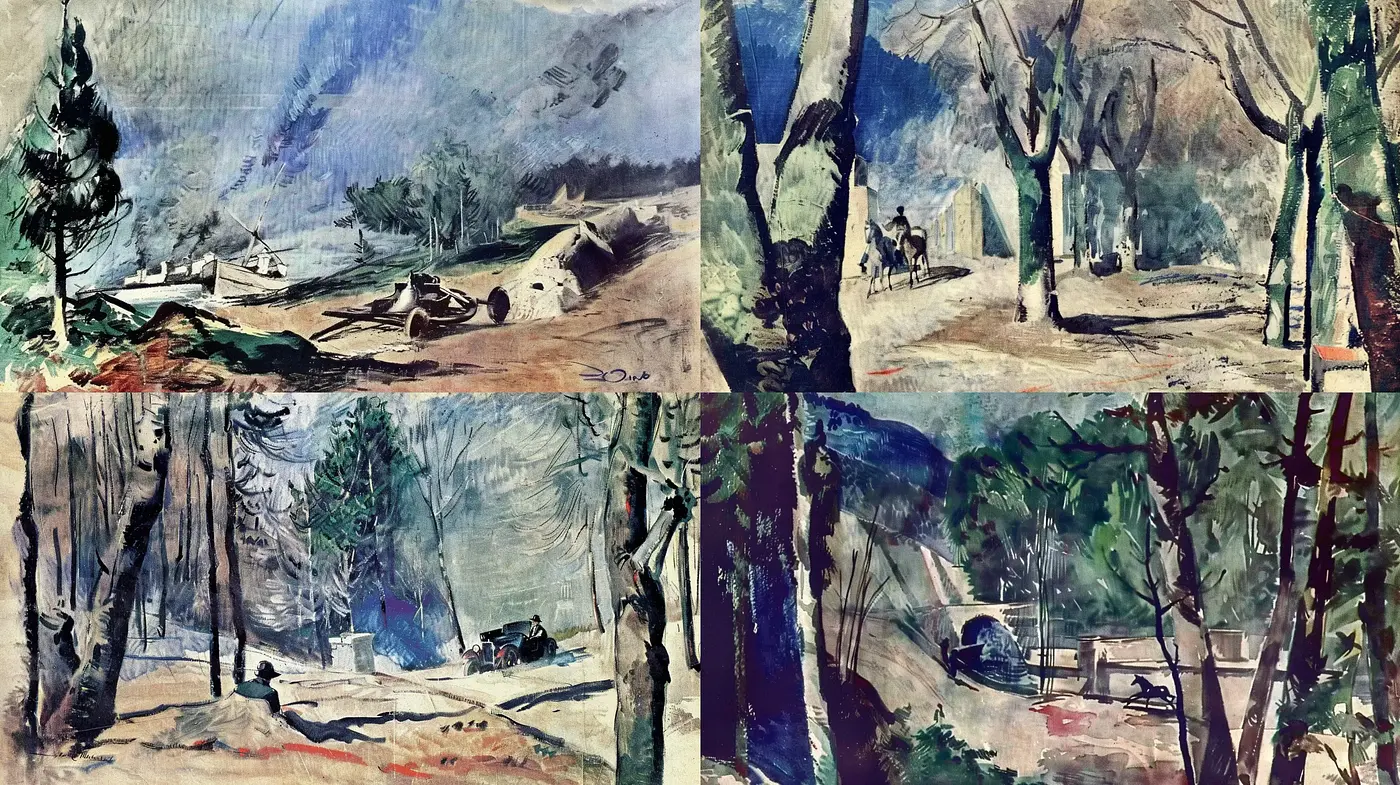 Whimsical Brushstrokes in a Sylvan Tapestry - Midjourney sref style