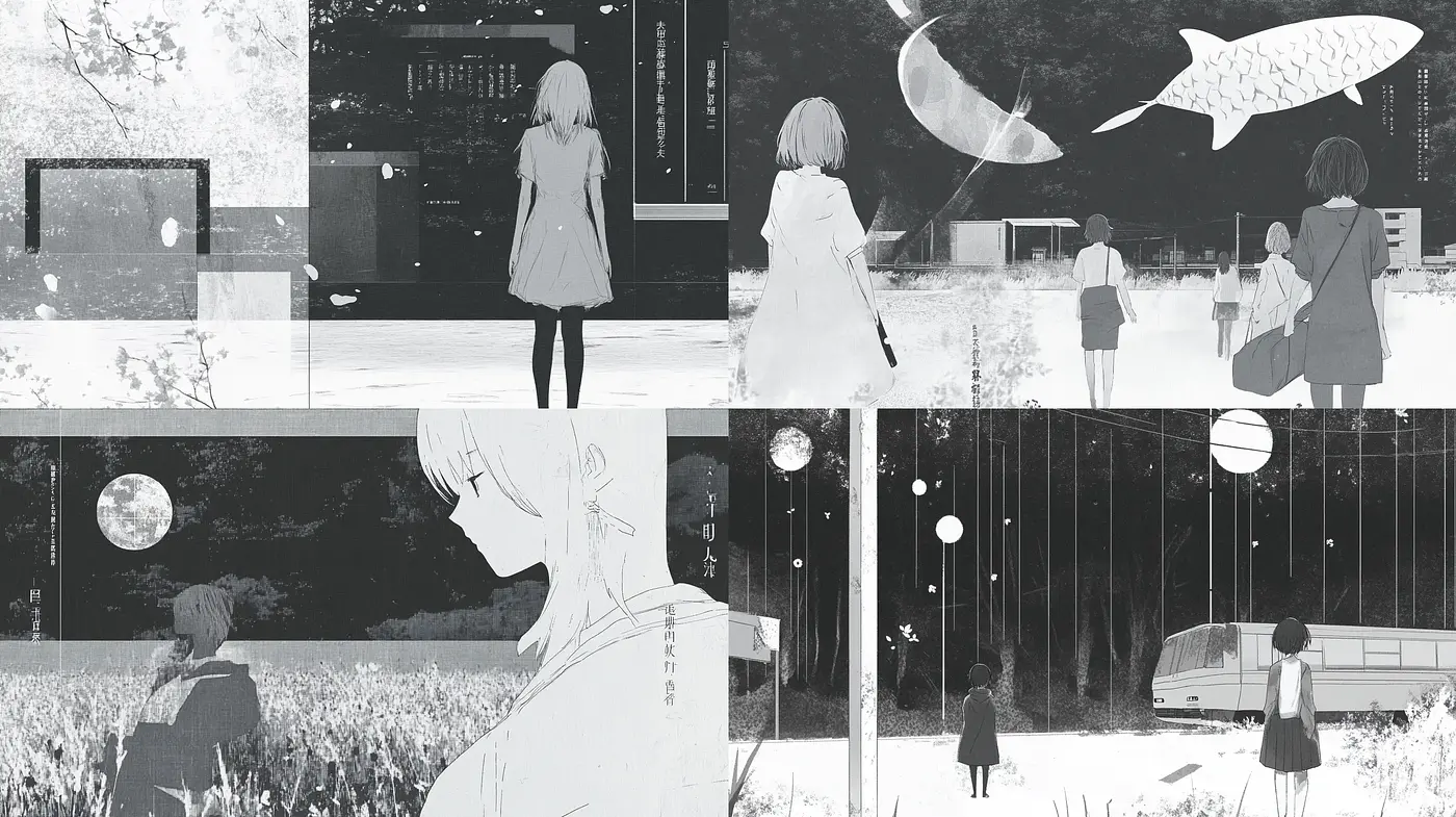 Ethereal Monochrome Dreamscape: A Consistent Study in Grayscale - Midjourney sref style