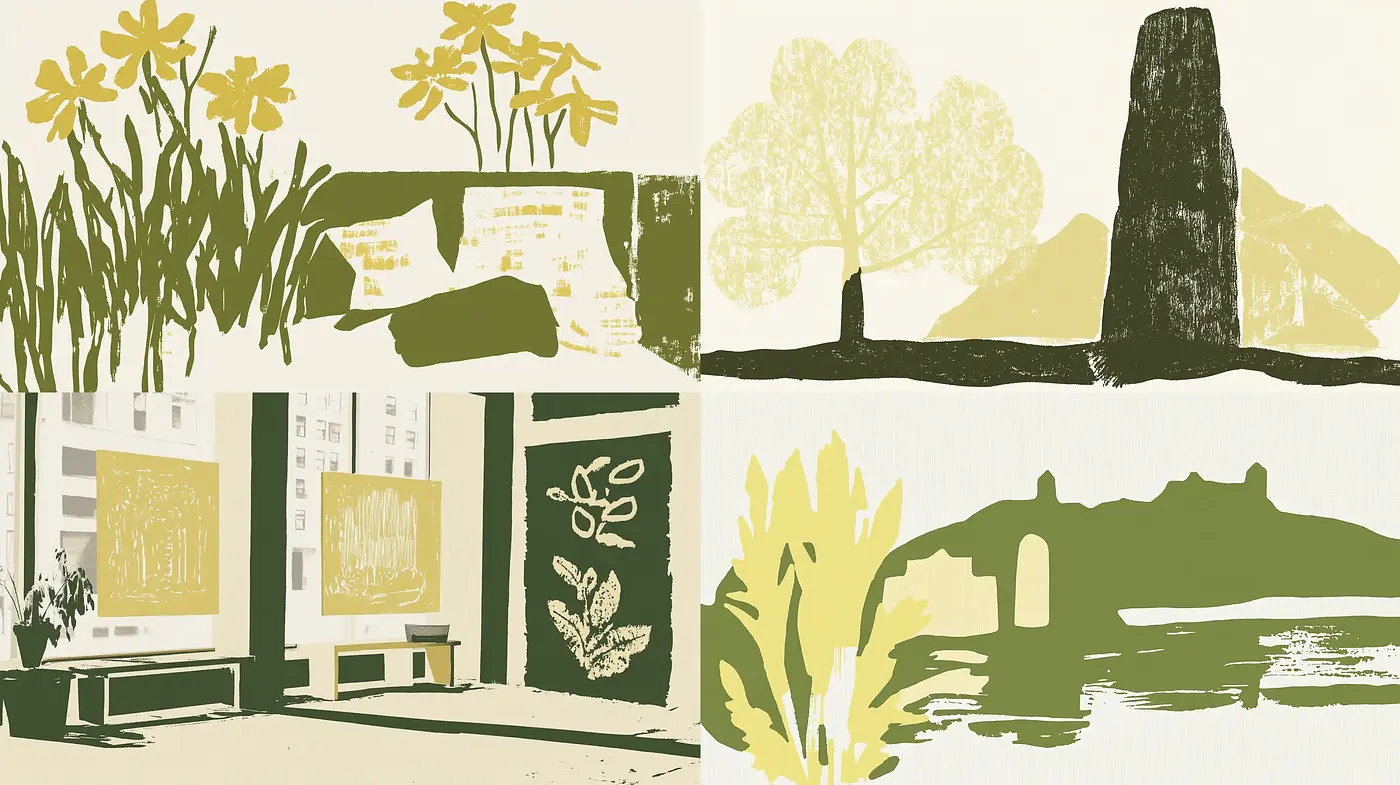 Earthy Tones and Simplified Forms: A Homage to Folk Art Illustrations - Midjourney sref style