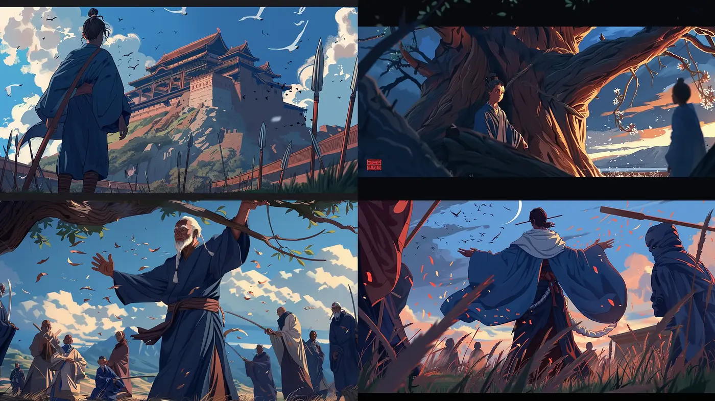 Epic Saga Brushwork: A Homage to Historical Warrior Tales - Midjourney sref style