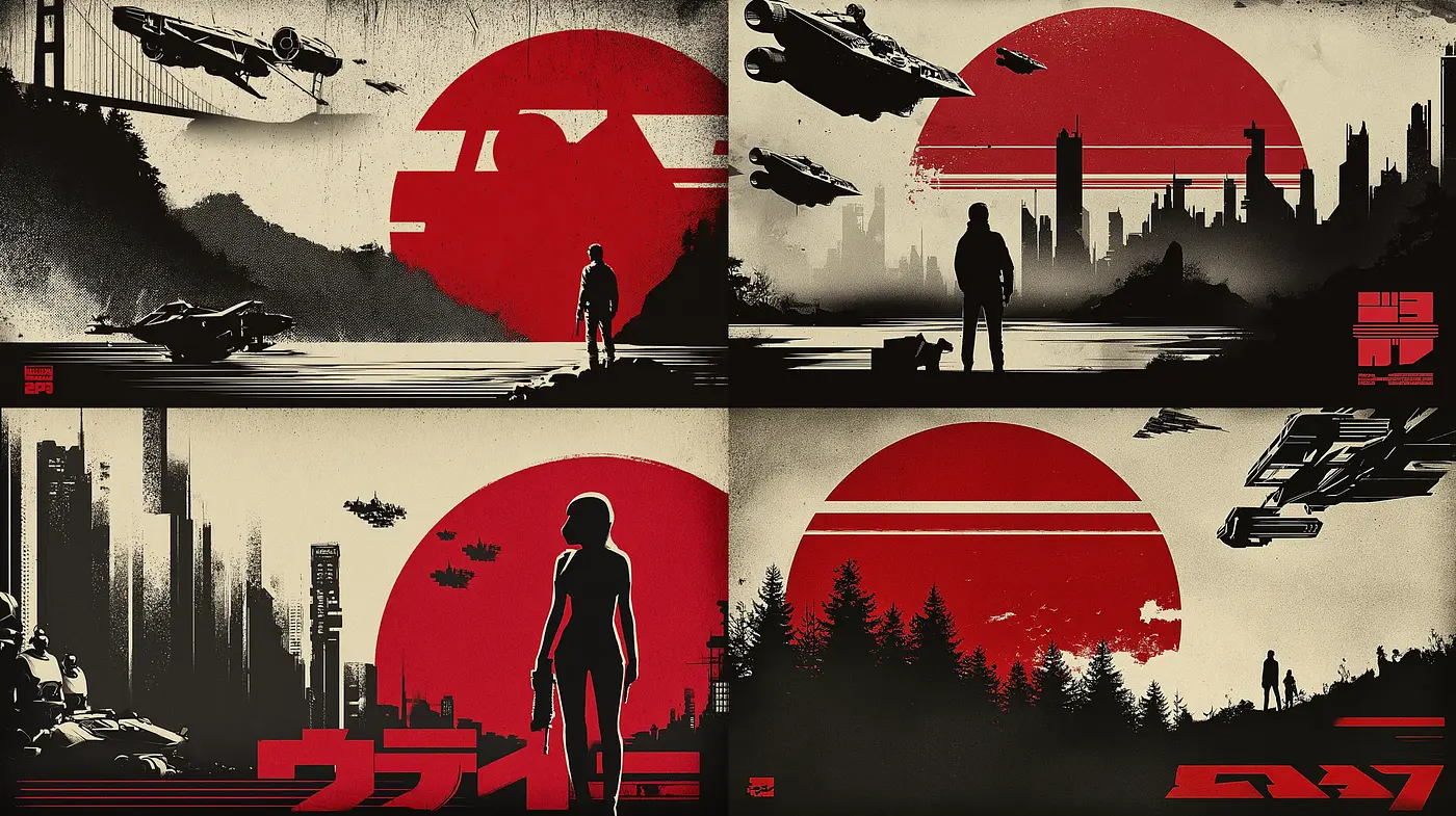 Futuristic Retro Aesthetic with a Cinematic Touch - Midjourney sref style