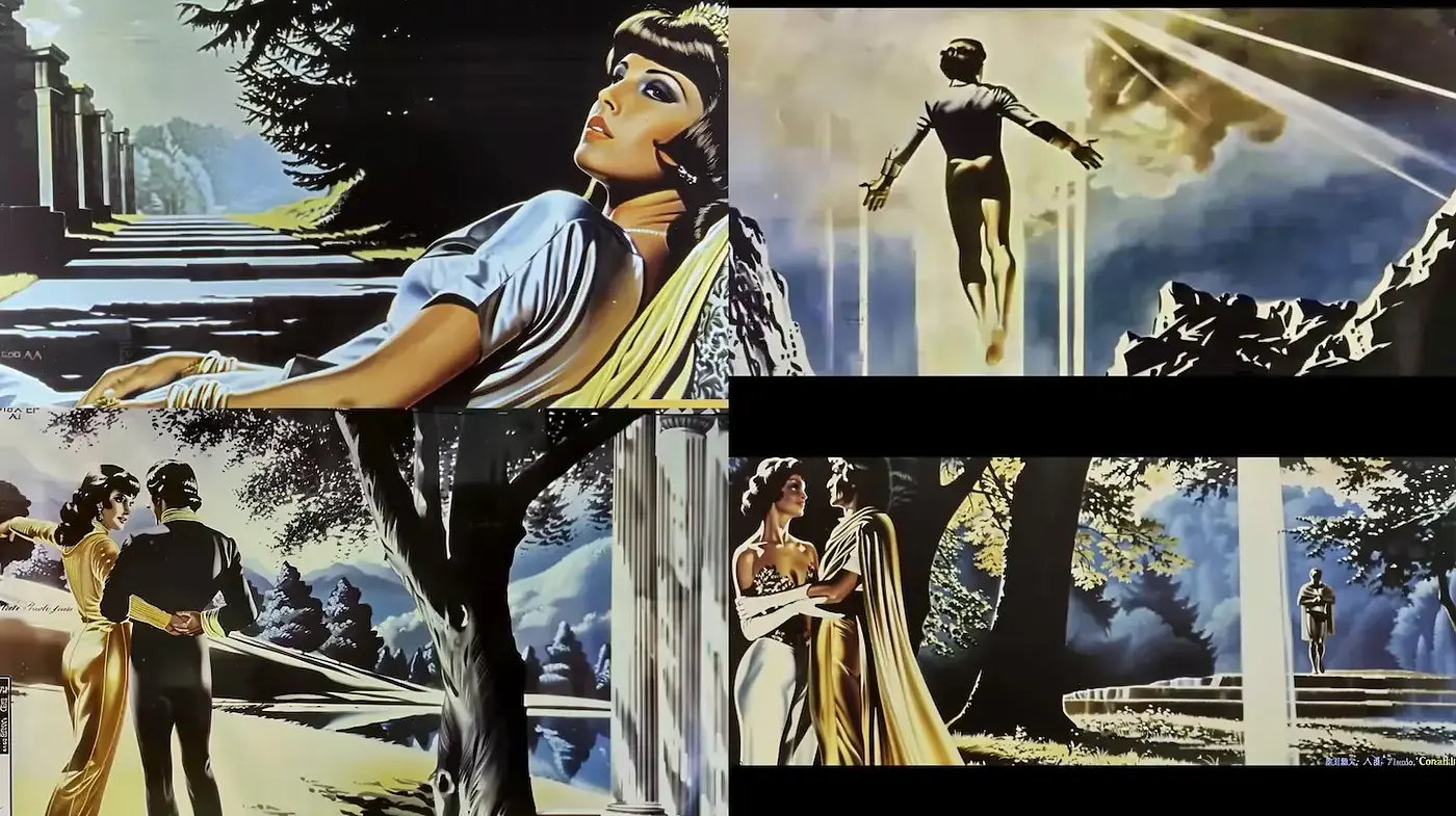 Stylized Vintage Illustrations with Classical Elements - Midjourney sref style