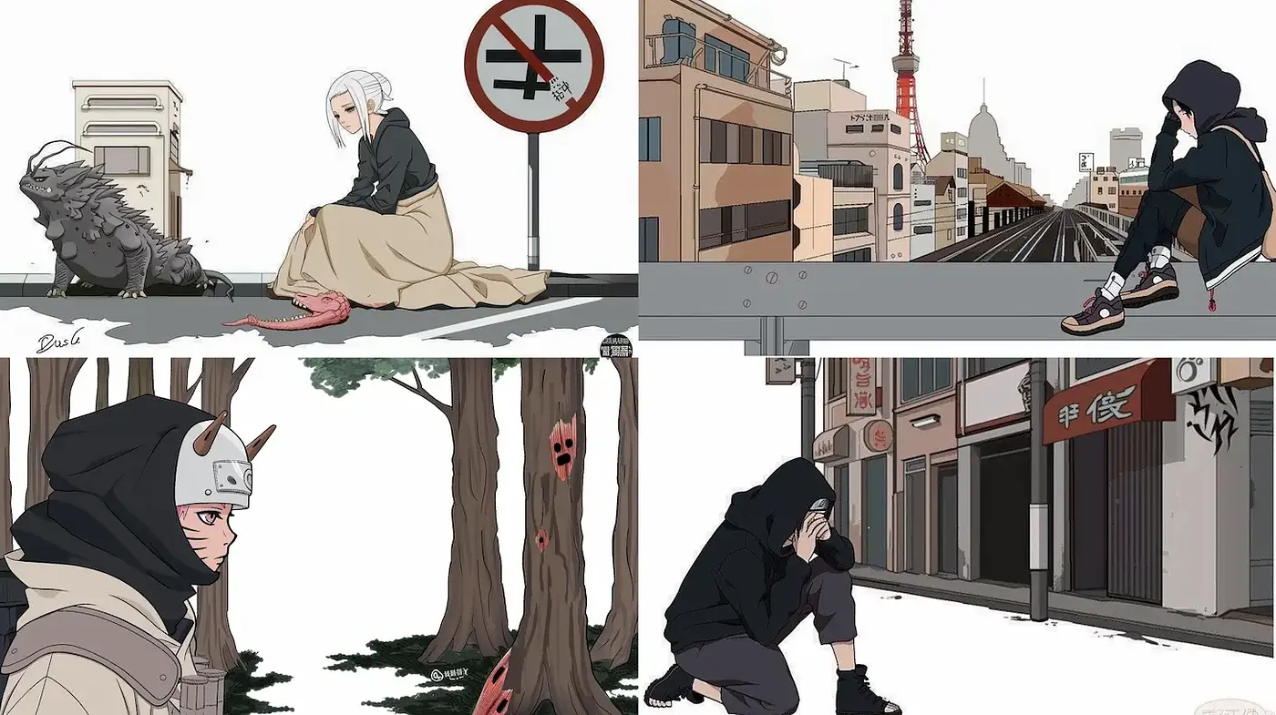 Contemporary Urban Anime with a Touch of Surrealism - Midjourney sref style