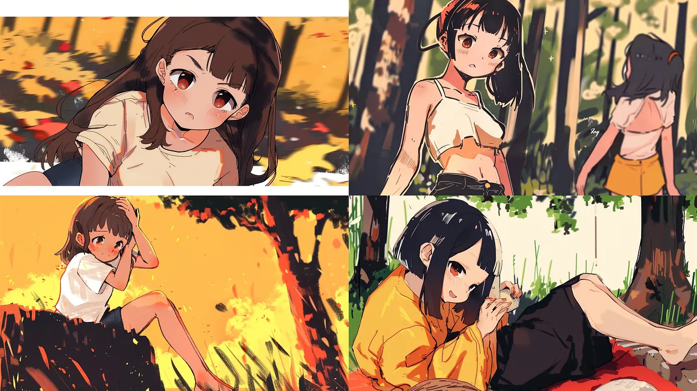 Sunlit Warmth and Whimsical Strokes: An Anime-Inspired Artistic Expression - Midjourney sref style
