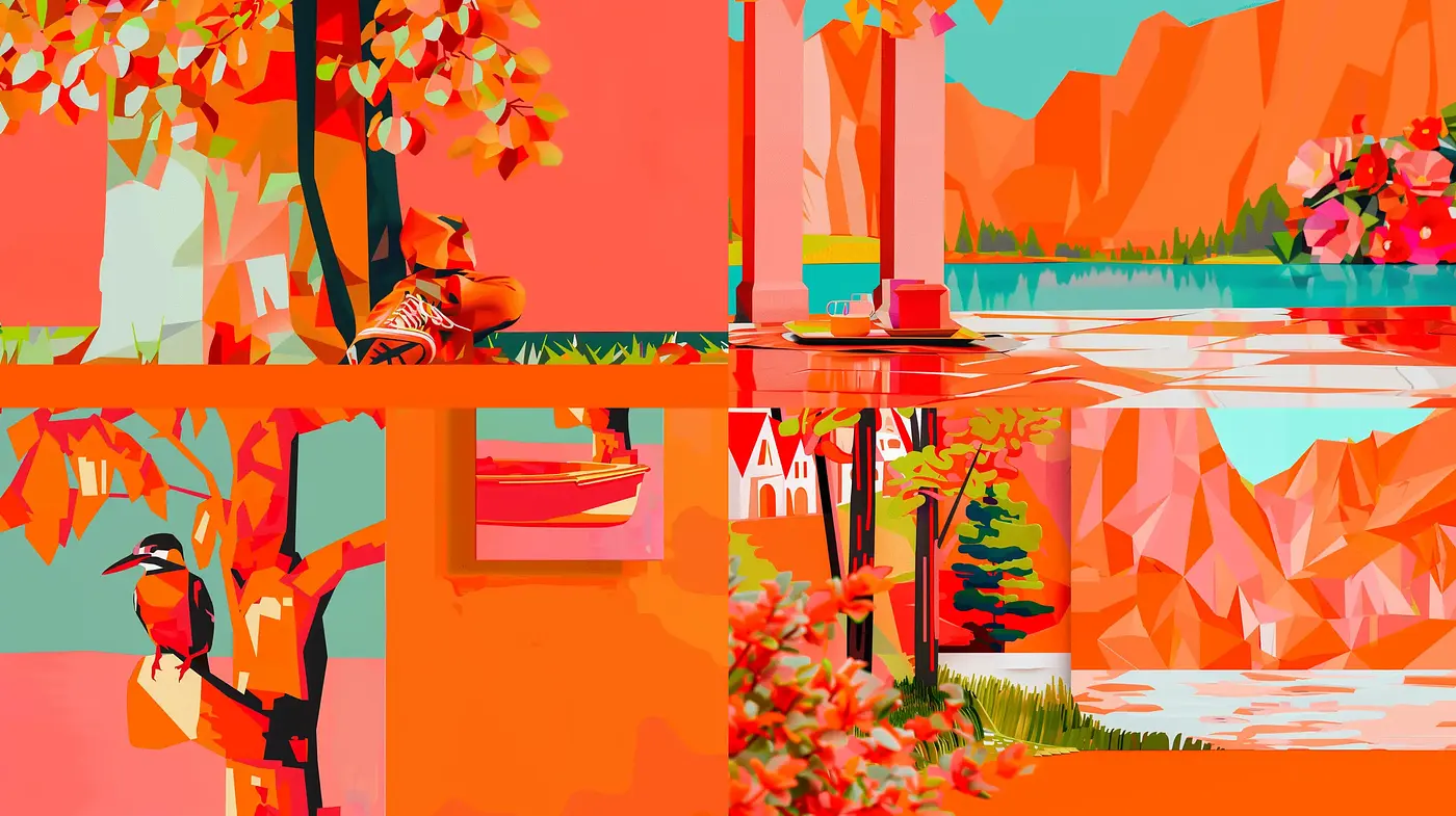 Vibrant Geometric Nature Portraits with a Modern Twist - Midjourney sref style