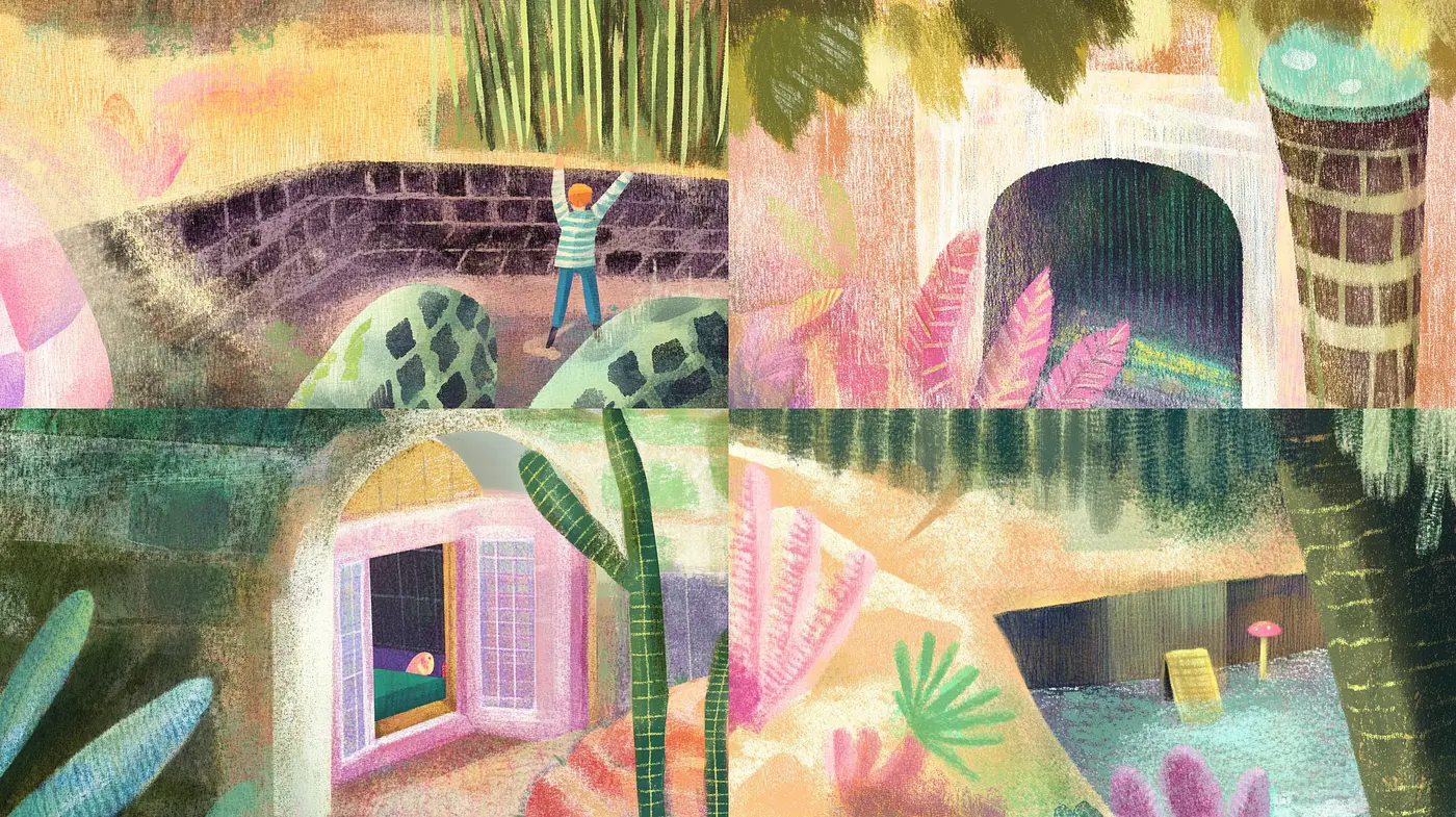 Dreamy Pastel Textured Landscape Interpretations - Midjourney sref style