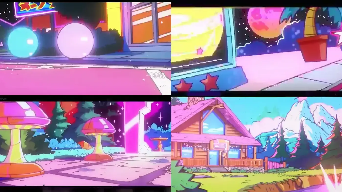 Vibrant Retro Futurism with Surreal Elements - Midjourney sref style