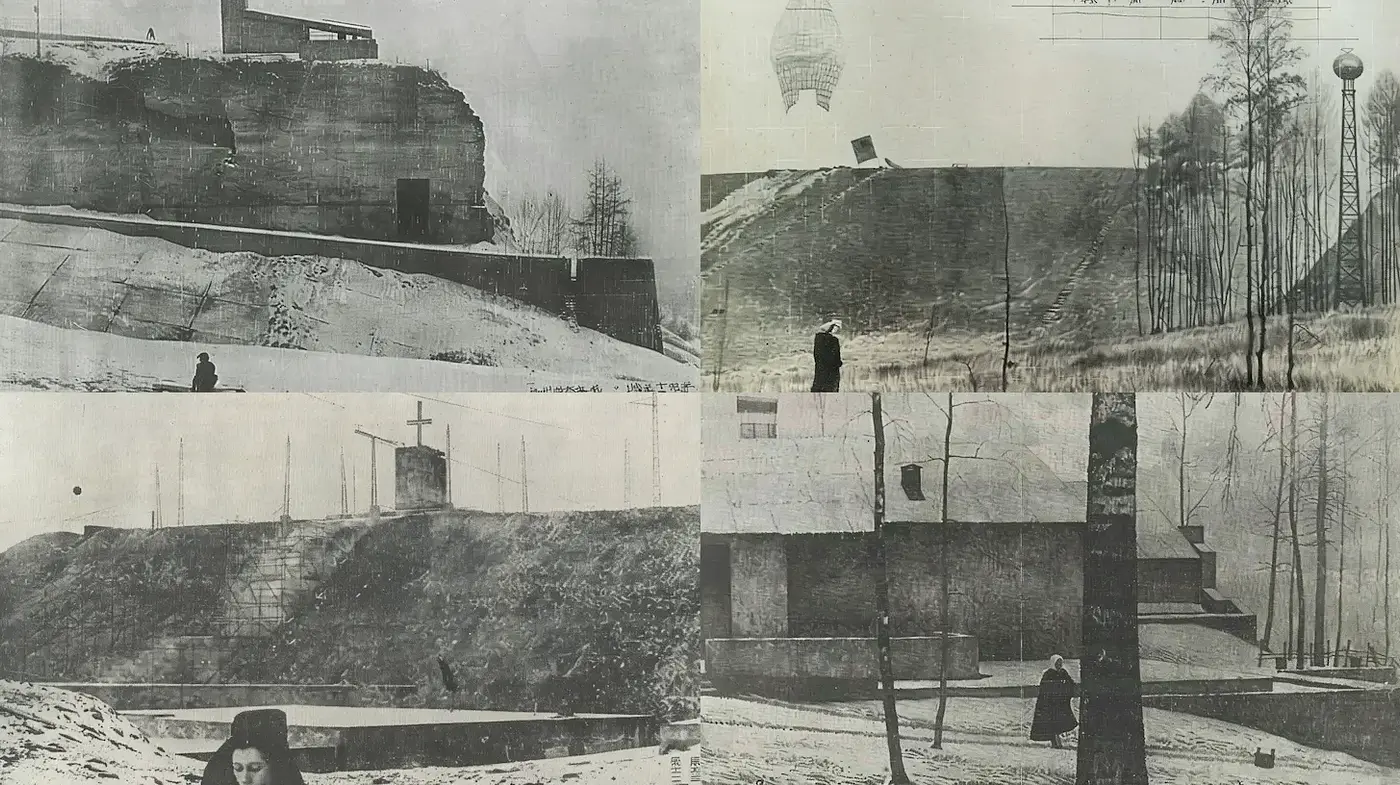 Monochromatic Architectural Landscapes with a Somber Atmosphere - Midjourney sref style
