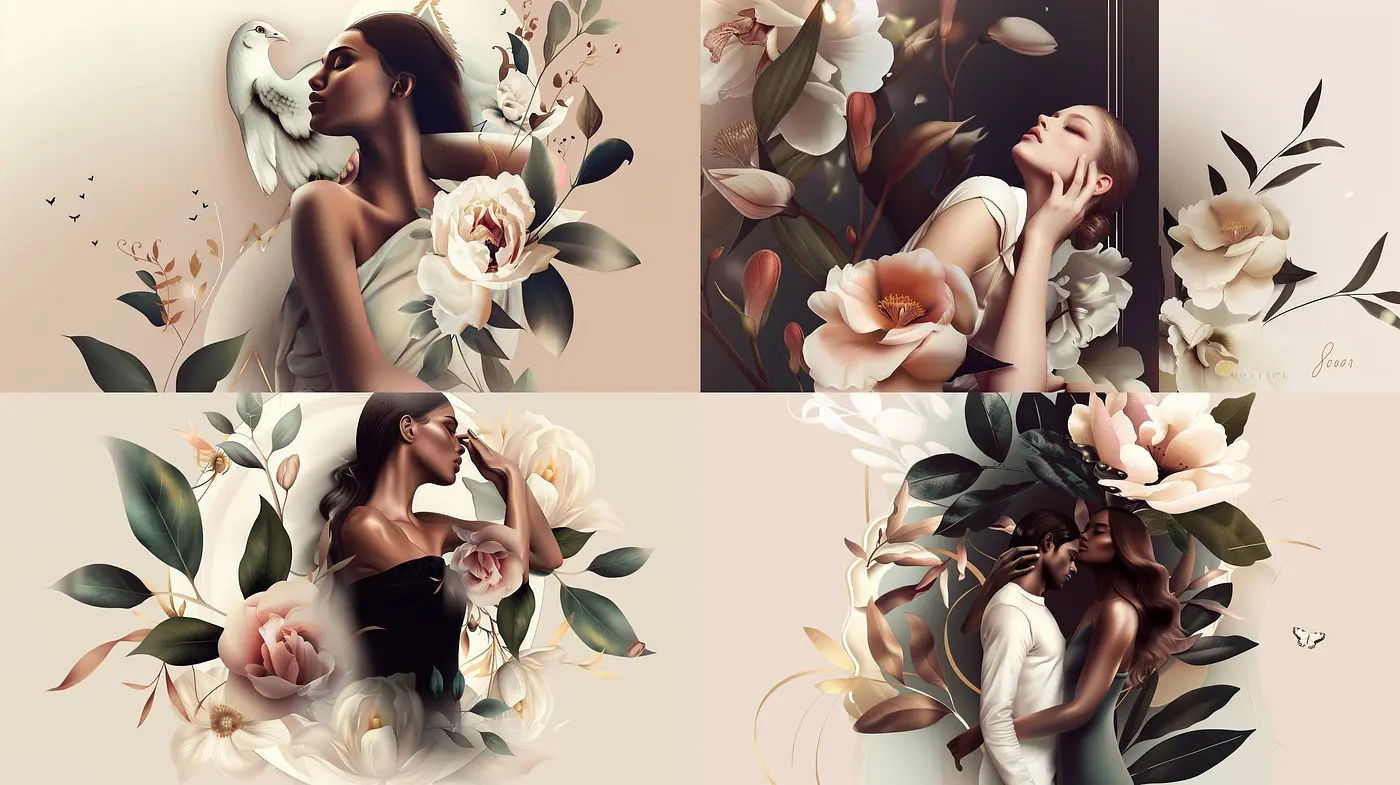 Ethereal Blossom Harmony: An Elegantly Tender Fusion of Floral Grace and Soft Tones - Midjourney sref style