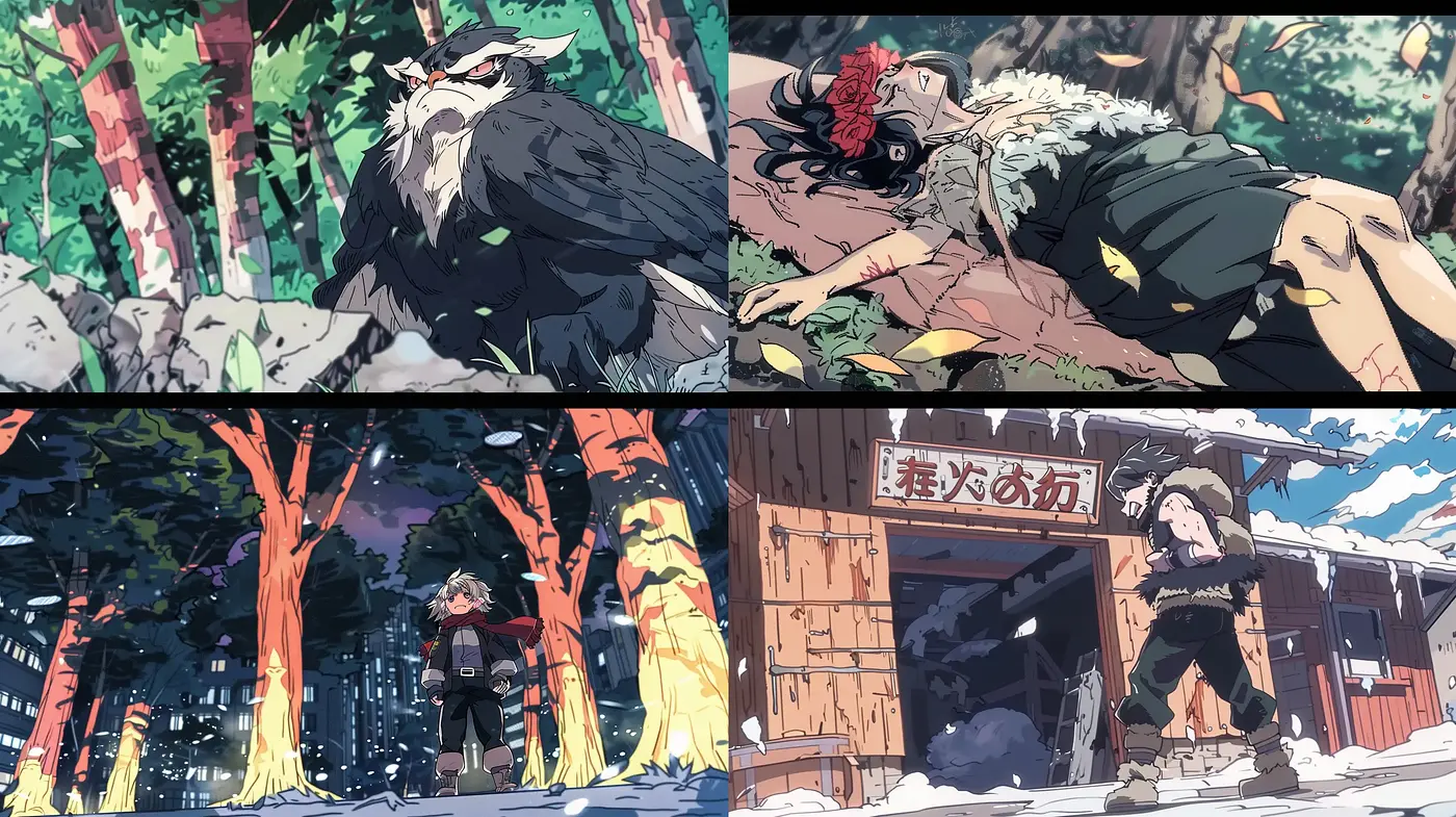 Ethereal Anime-Inspired Dreamscapes with Vibrant Nature Motifs - Midjourney sref style