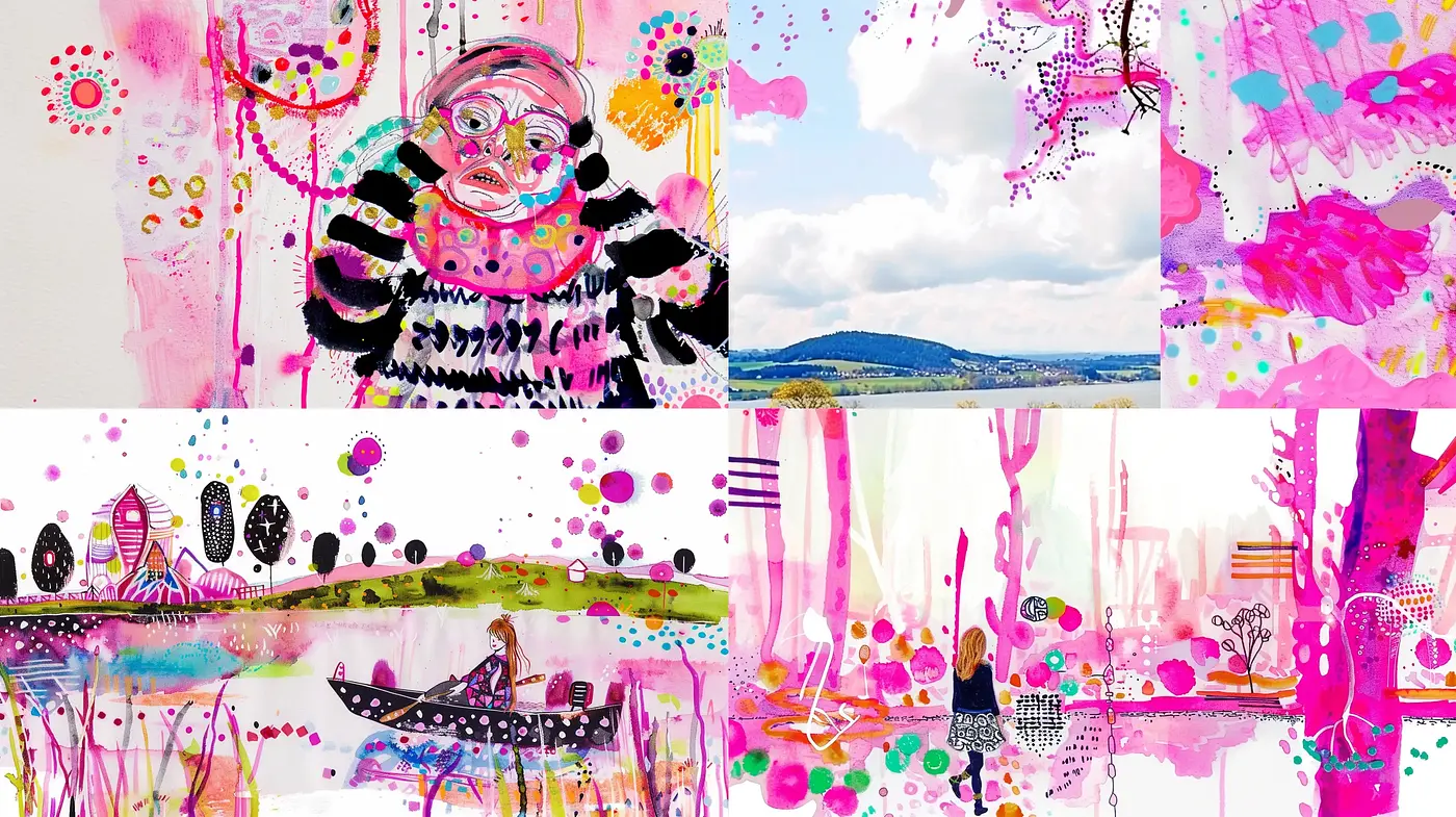 Vibrant Imaginative Dreamscape: A Vivid Symphony of Abstract Expressionism and Fauvist Overtones - Midjourney sref style