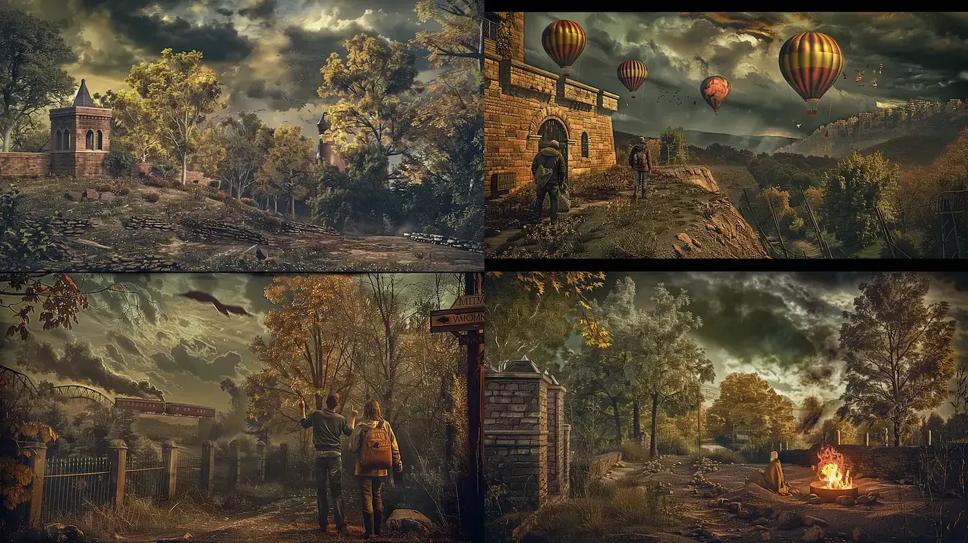 Surreal Landscapes with a Whimsical Touch - Midjourney sref style