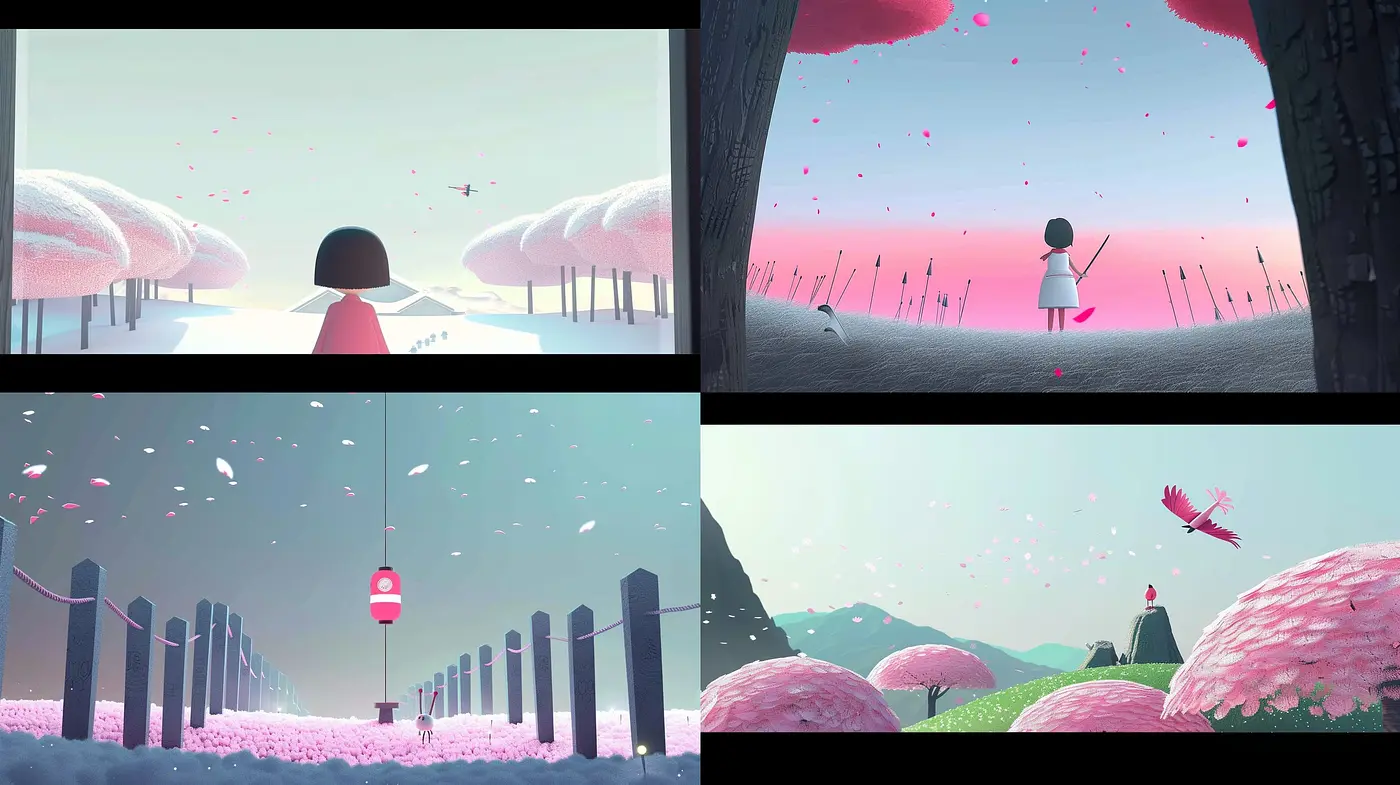 Serene Dreamscapes: Pastel Harmony in a Surreal World - Midjourney sref style