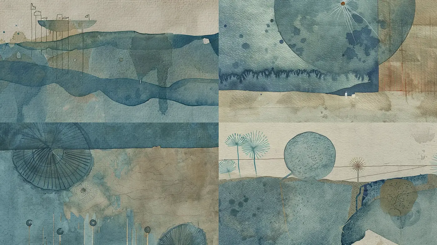 Ethereal Watercolor Dreamscapes with Vintage Undertones - Midjourney sref style