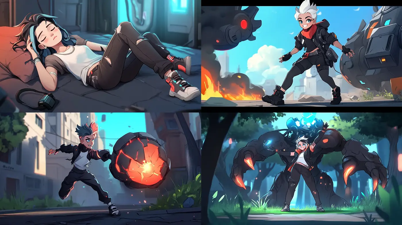 Dynamic Sci-Fi Anime-Inspired Illustrations with Vibrant Overtones - Midjourney sref style