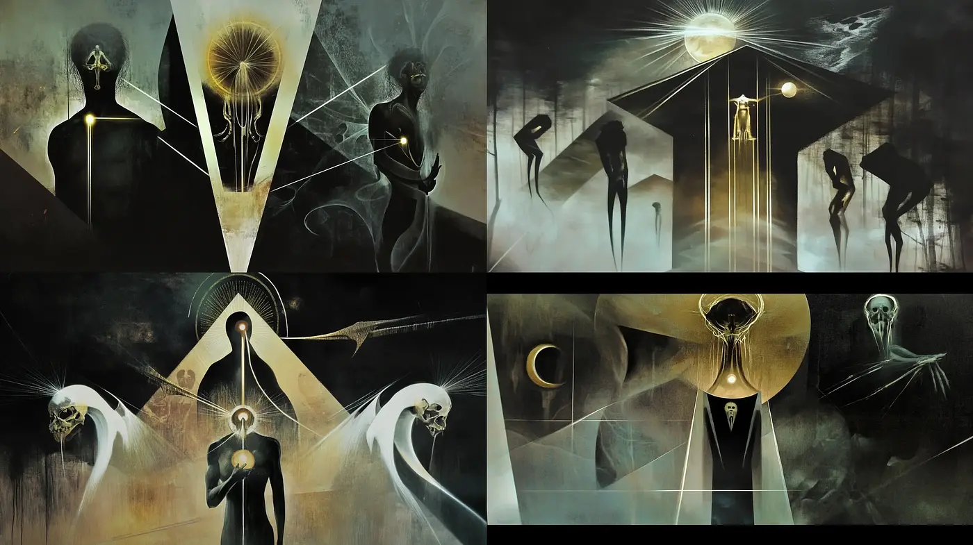Ethereal Nocturne: A Synthesis of Surrealism and Contemporary Digital Art - Midjourney sref style