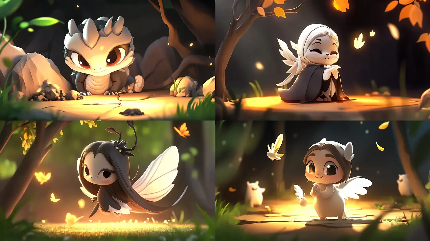 Enchanted Twilight Forest: A Cozy Luminescent Animation Series - Midjourney sref style