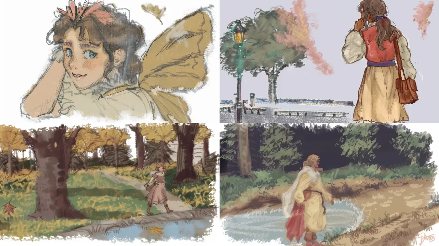 Whimsical Pastoral Impressions with a European Folk Art Resonance - Midjourney sref style