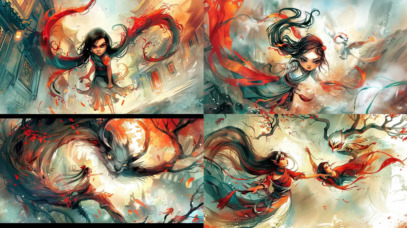 Whimsical Brushstrokes of Ethereal Fantasy - Midjourney sref style