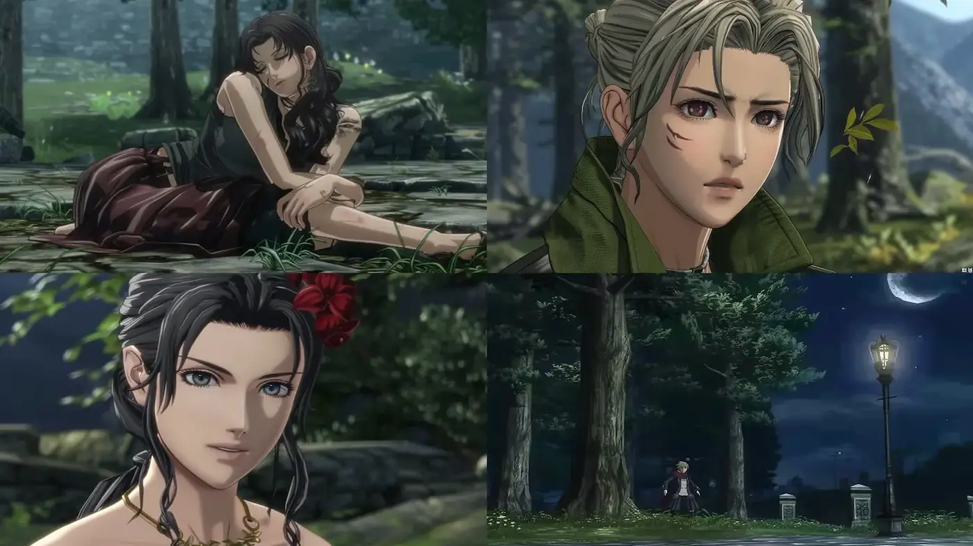 Cinematic Anime-Style Portraits with Natural Elements - Midjourney sref style